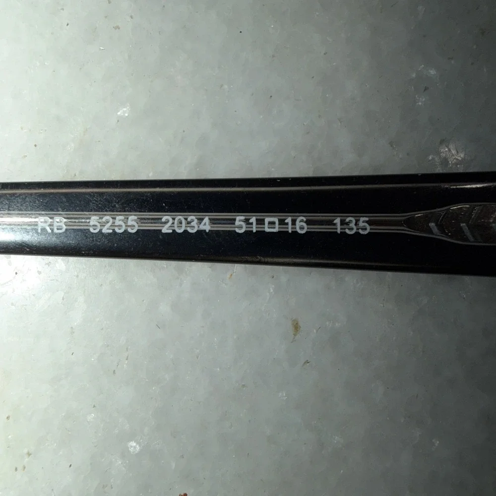 Ray-Ban Eyeglasses RB5255 2034 Black Crystal Full‎ Rim Frame Only 53-16-135